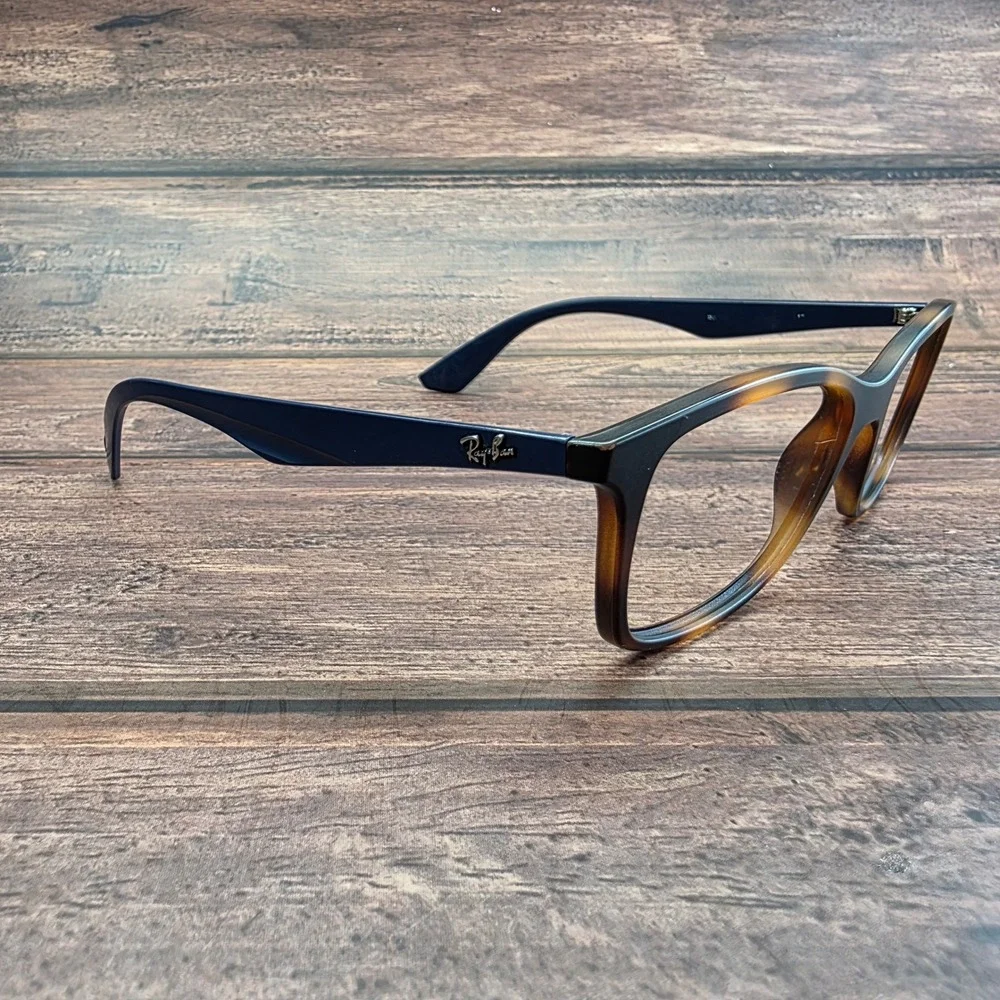 Ray-Ban RB 7047 Tortoise Navy Blue Square Eyeglasses Frames 54-17 140